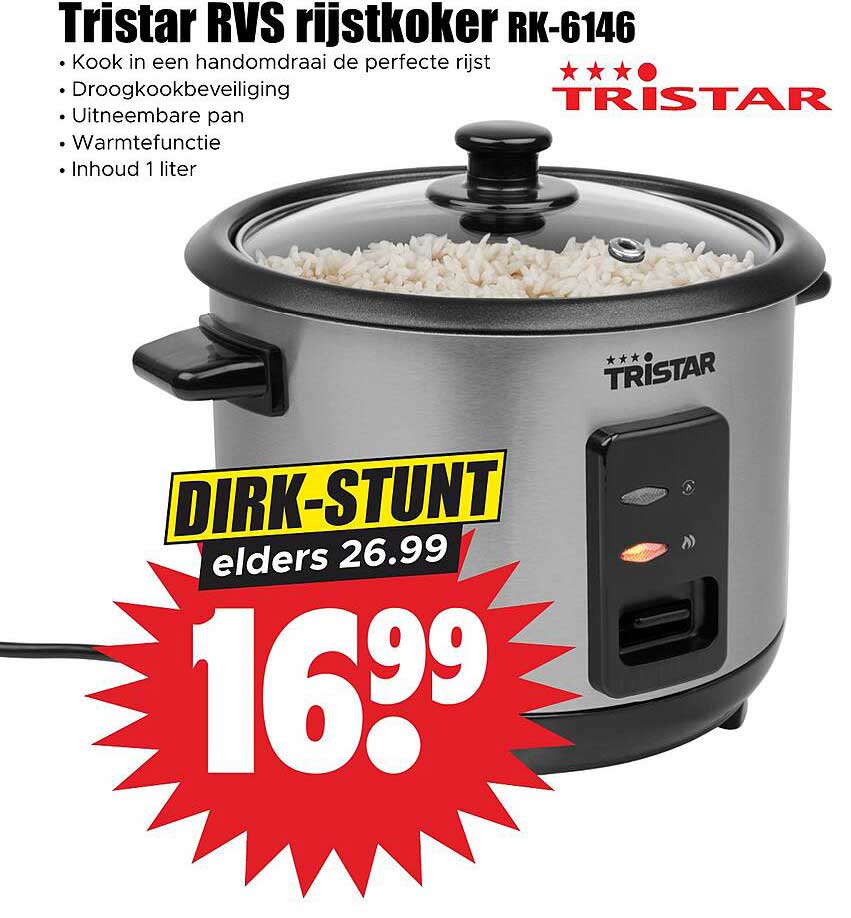 Tristar RVS rijstkoker RK-6146 DIRK-STUNT elders 26.99