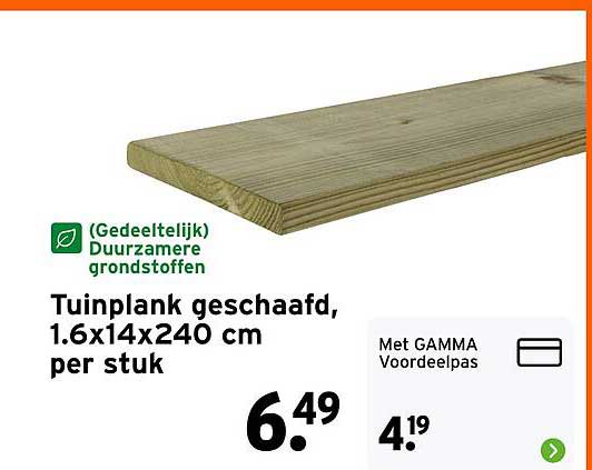 Tuinplank geschaafd, 1.6x14x240 cm per stuk