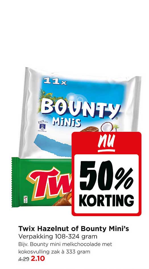 Twix Hazelnut of Bounty Mini’s