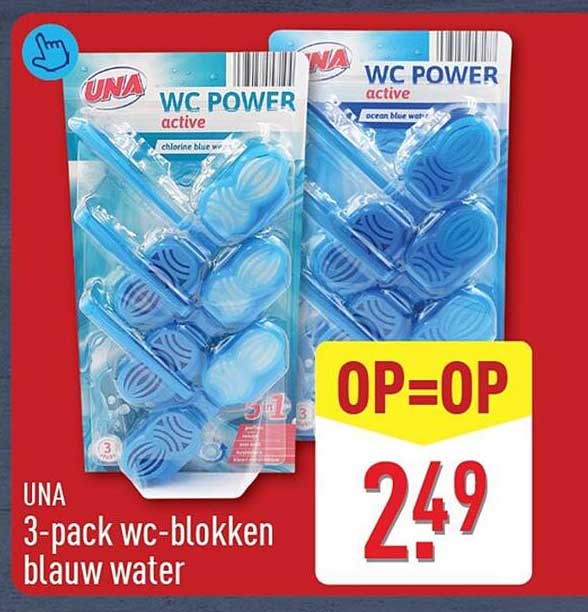 UNA 3-pack wc-blokken blauw water