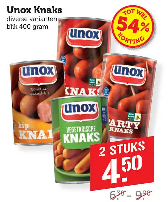 Unox Knaks diverse varianten blik 400 gram