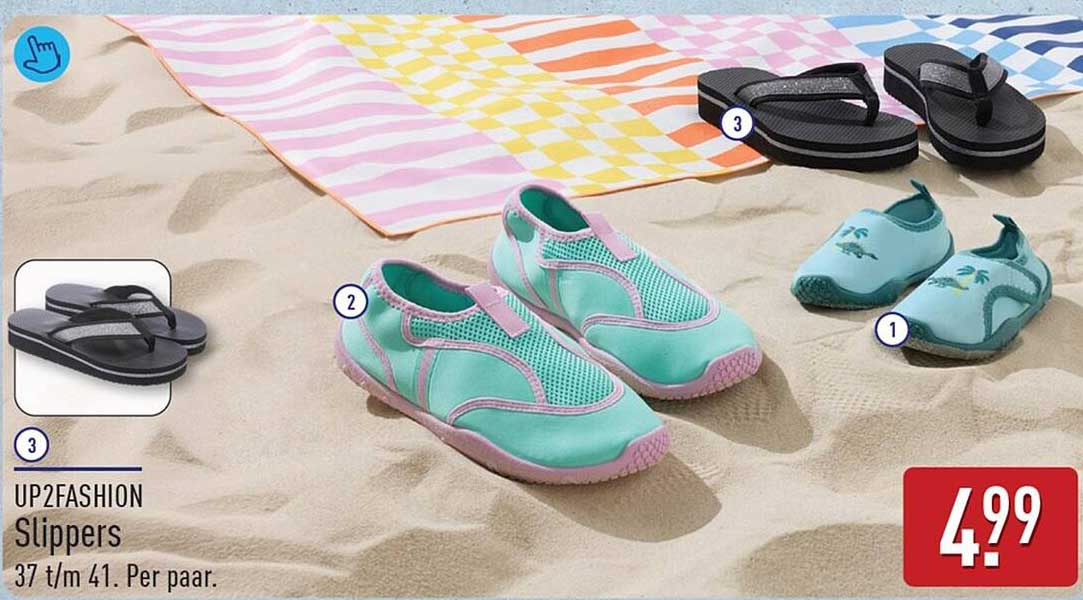 UP2FASHION Slippers 37 t/m 41. Per paar.