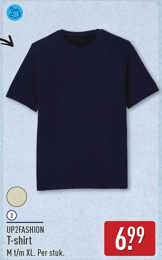 UP2FASHION T-shirt M t/m XL. Per stuk.