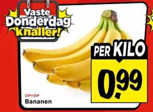 Vaste Donderdag knaller! Bananen PER KILO