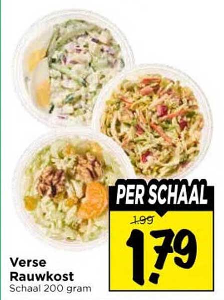Verse Rauwkost Schaal 200 gram PER SCHAAL
