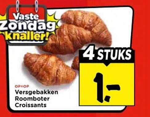 Versgebakken Roomboter Croissants 4 STUKS