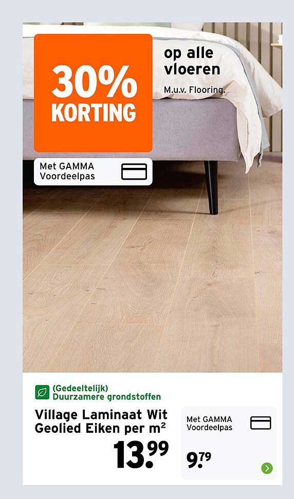 Village Laminaat Wit Geolied Eiken per m² 30% KORTING