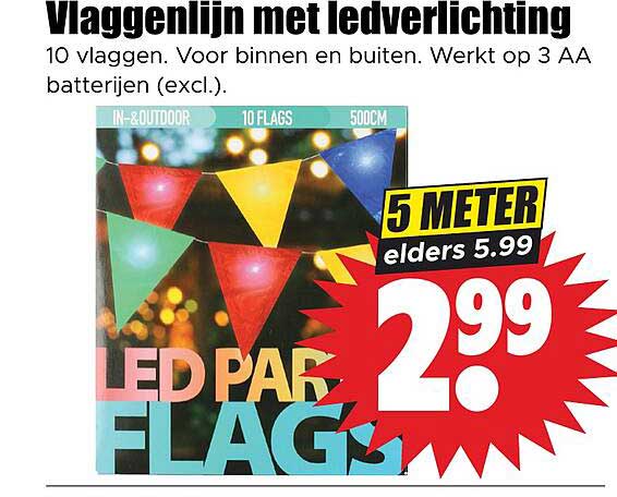 Vlaggenlijn met ledverlichting