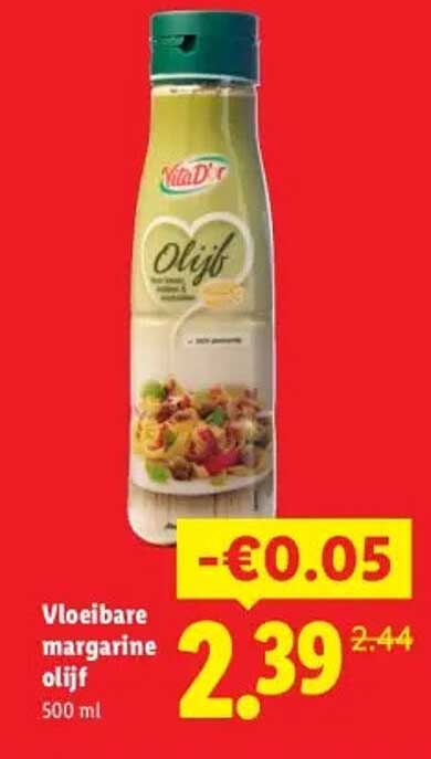 Vloeibare margarine olijf 500 ml