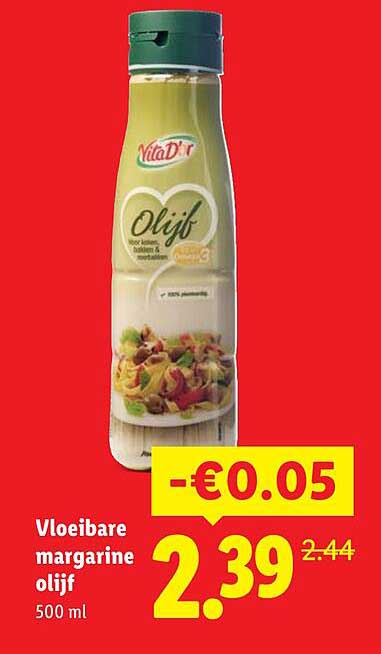 Vloeibare margarine olijf 500 ml