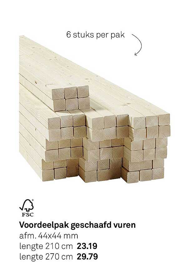 Voordeelpak geschaafd vuren