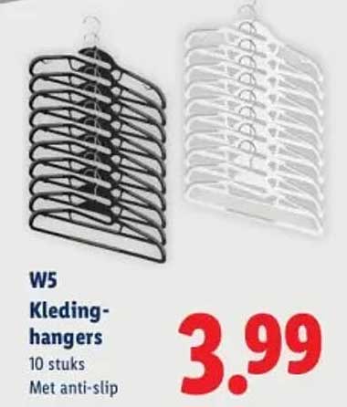 W5 Kleding-hangers 10 stuks Met anti-slip