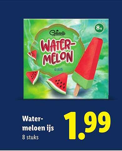 Water-meloen ijs 8 stuks