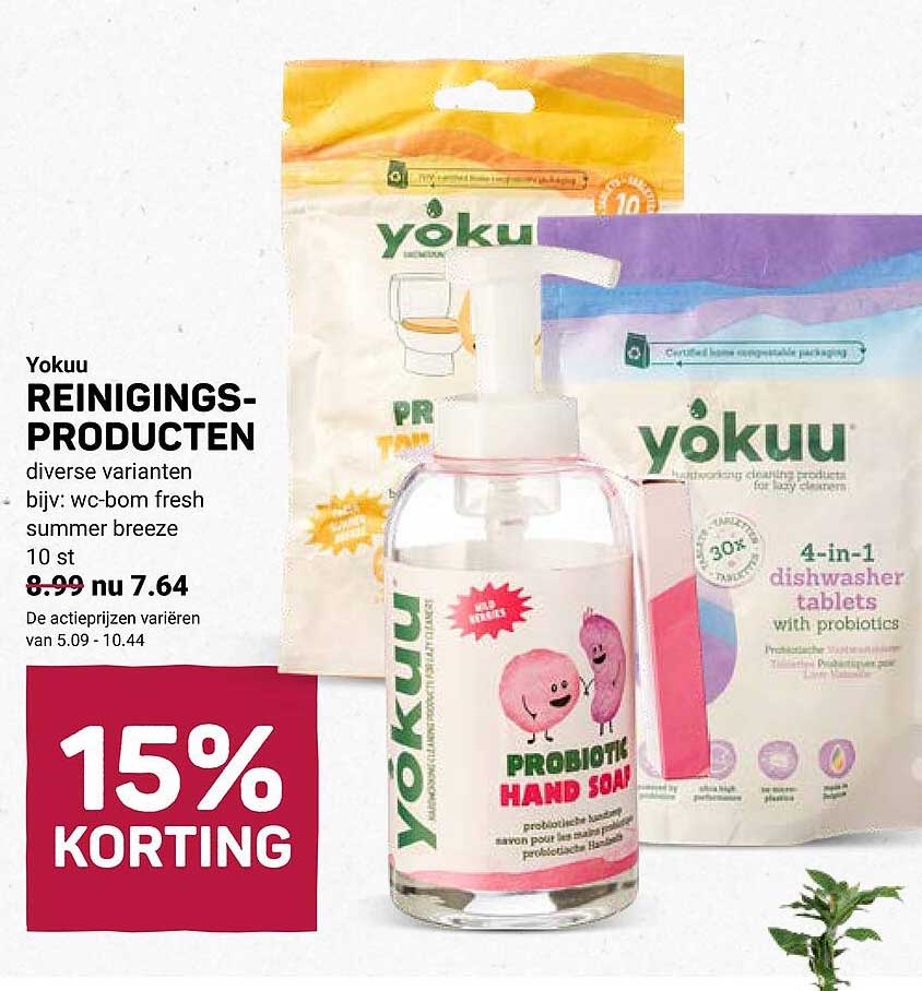 Yokuu REINIGINGSPRODUCTEN diverse varianten 15% KORTING