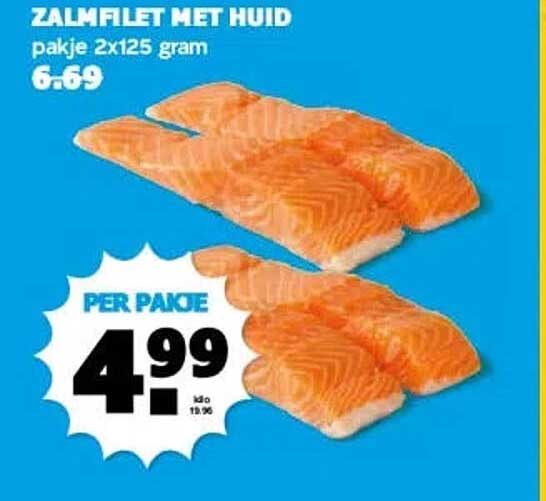 ZALMFILET MET HUID pakje 2x125 gram