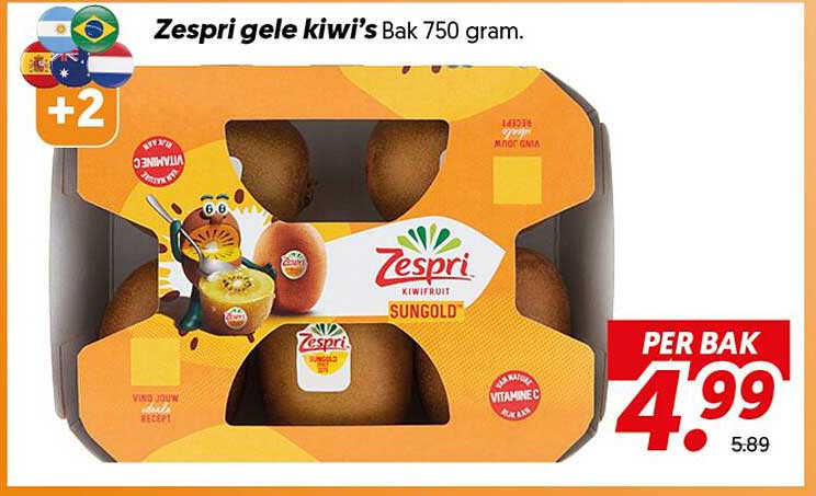 Zespri gele kiwi’s Bak 750 gram.