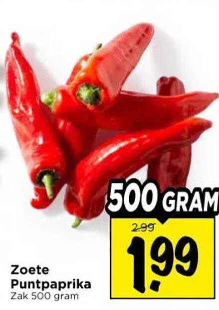 Zoete Puntpaprika Zak 500 gram