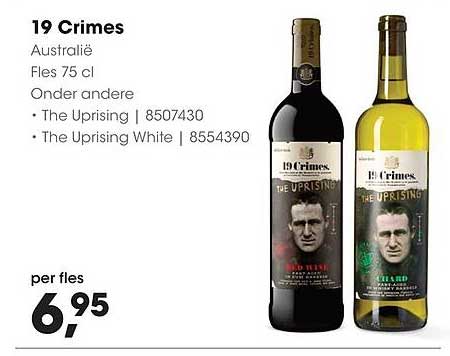 19 Crimes Australië Fles 75 cl Onder andere The Uprising | 8507430 • The Uprising White | 8554390