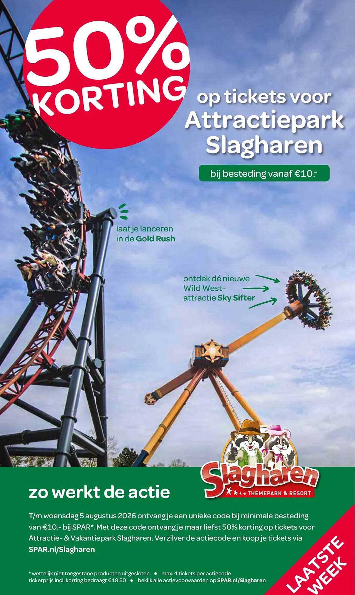 50% korting op tickets voor Attractiepark Slagharen