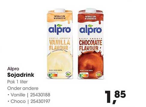 Alpro Sojadrink Pak 1 liter Onder andere Vanille | 25430188 Choco | 25430197