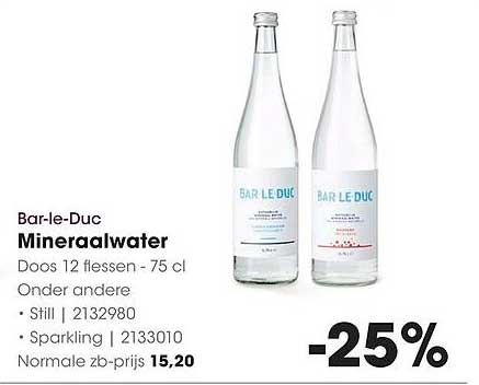 Bar-le-Duc Mineraalwater Doos 12 flessen - 75 cl