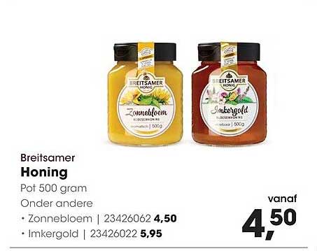 Breitsamer Honing Pot 500 gram Onder andere • Zonnebloem | 23426062 • Imkergold | 23426022