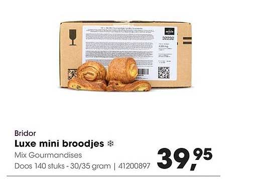 Bridor Luxe mini broodjes Mix Gourmandises Doos 140 stuks - 30/35 gram