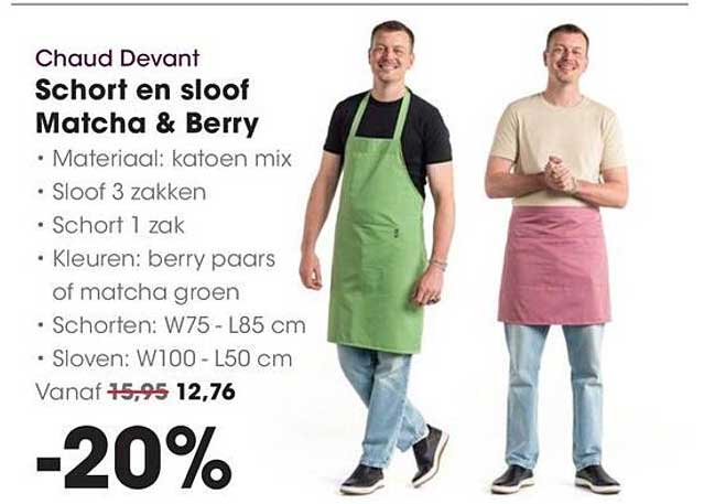 Chaud Devant Schort en sloof Matcha & Berry