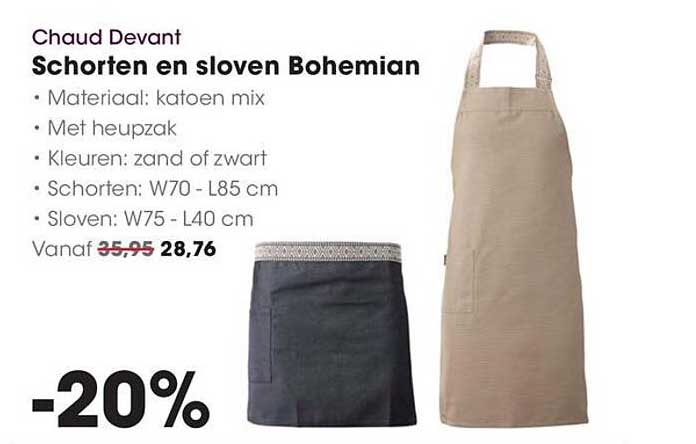 Chaud Devant Schorten en sloven Bohemian