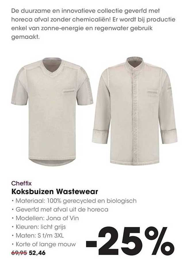 Cheffix Koksbuizen Wastewear -25%