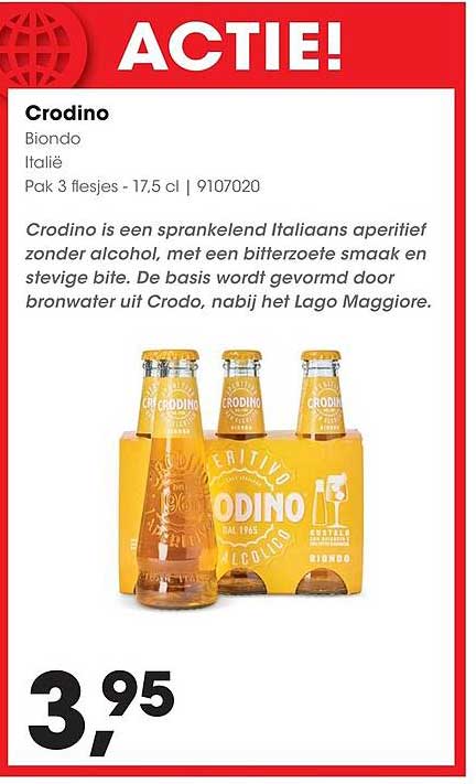 Crodino Biondo Italië Pak 3 flesjes - 17,5 cl | 9107020