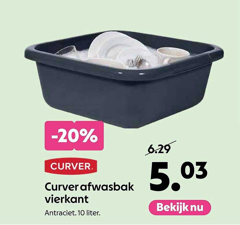 Curver afwasbak vierkant
