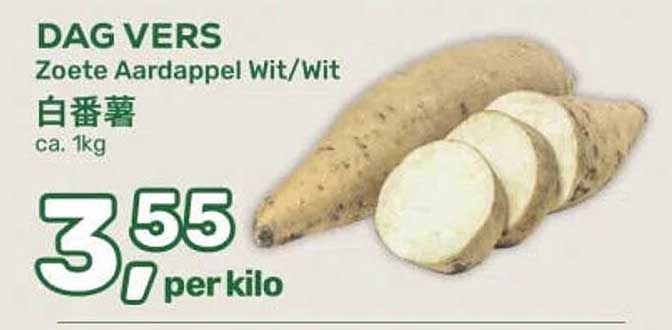 DAG VERS Zoete Aardappel Wit/Wit 白番薯 ca. 1kg