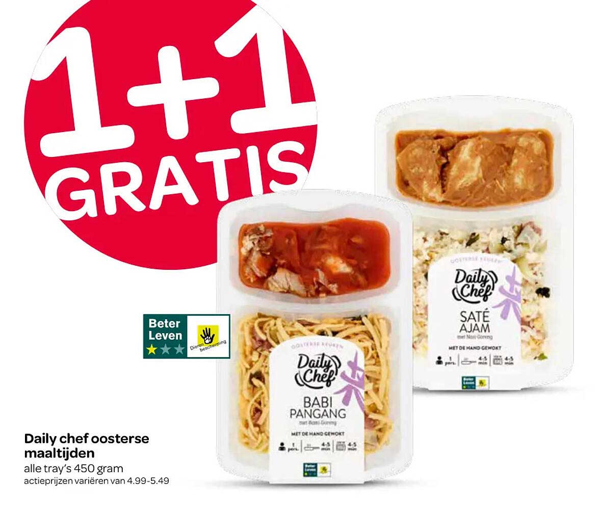 Daily chef oosterse maaltijden 1+1 GRATIS