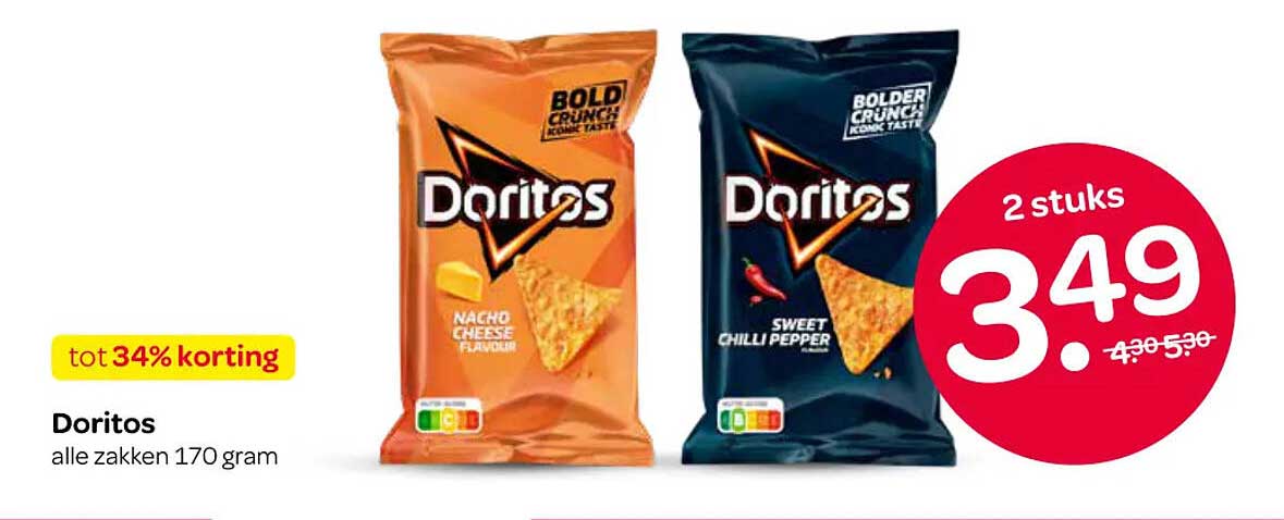 Doritos alle zakken 170 gram tot 34% korting