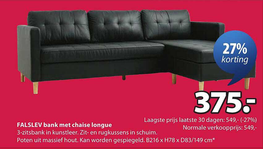 FALSLEV bank met chaise longue