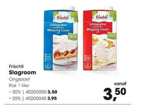 Frischli Slagroom Ongezoet Pak 1 liter