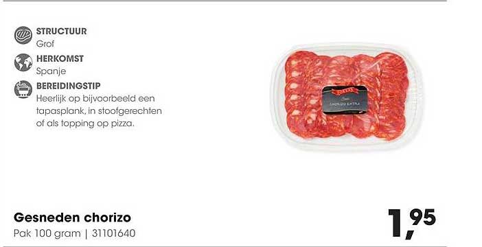 Gesneden chorizo