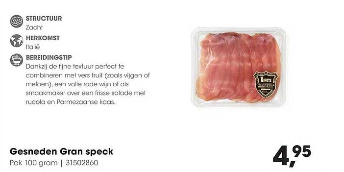 Gesneden Gran speck