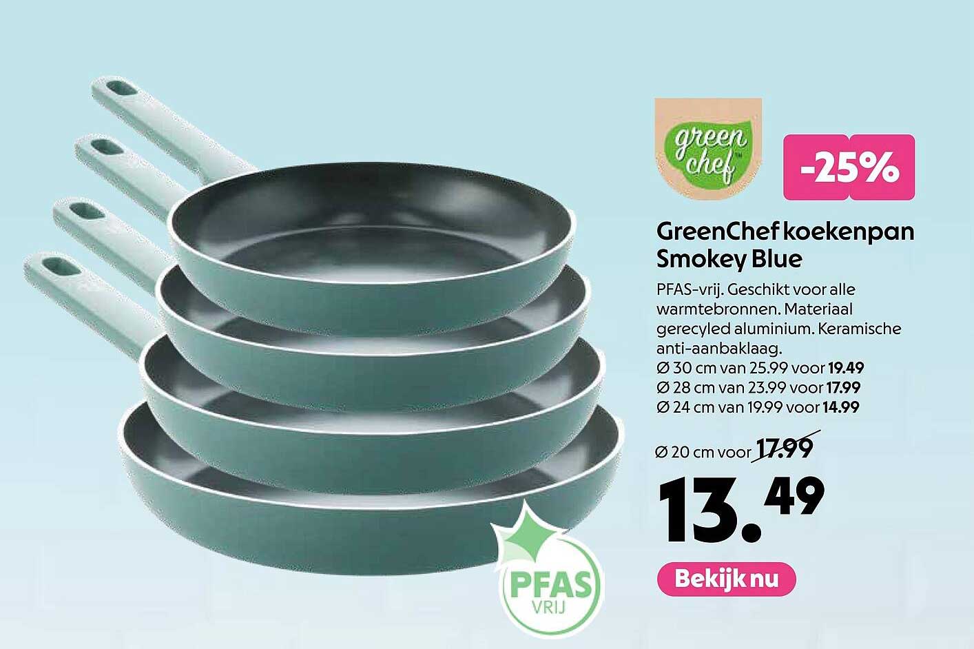 GreenChef koekenpan Smokey Blue -25%