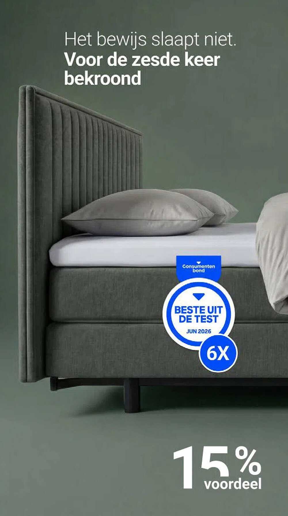 Het bewijs slaapt niet. Voor de zesde keer bekroond 15% voordeel
