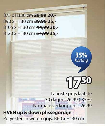 HVEN up & down plisségordijn