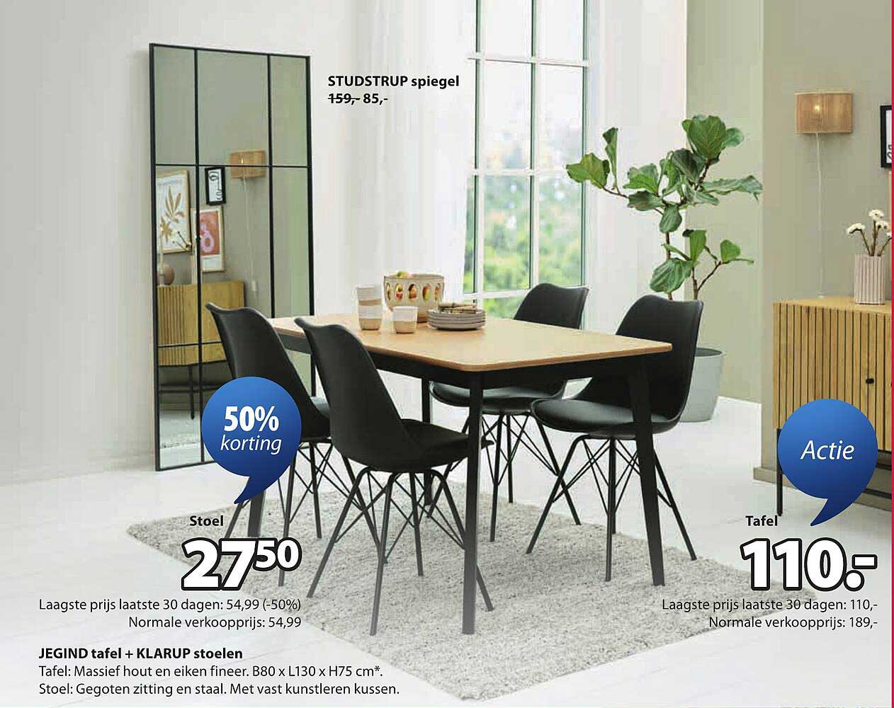 JEGIND tafel + KLARUP stoelen