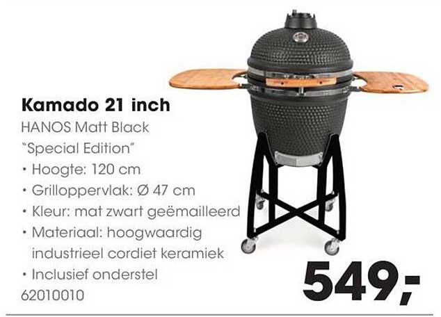 Kamado 21 inch HANOS Matt Black “Special Edition”