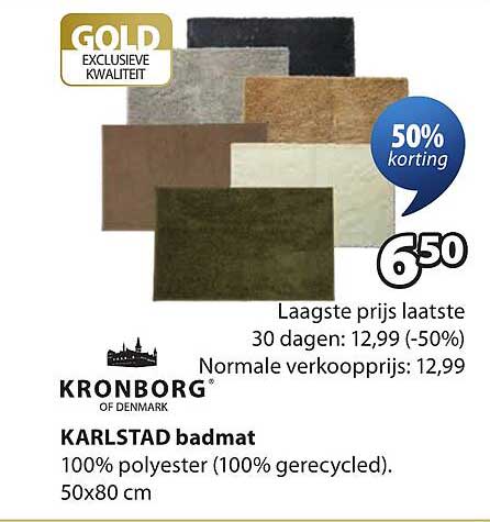 KARLSTAD badmat 50% korting