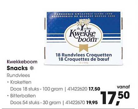 Kwekkeboom Snacks Rundvlees - Kroketten