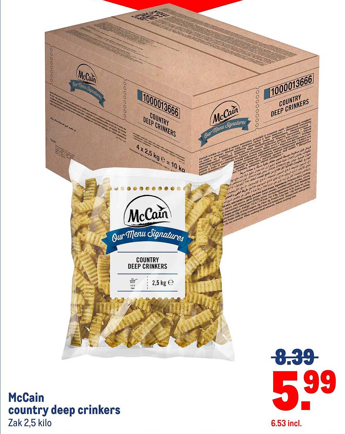 McCain country deep crinkers Zak 2,5 kilo