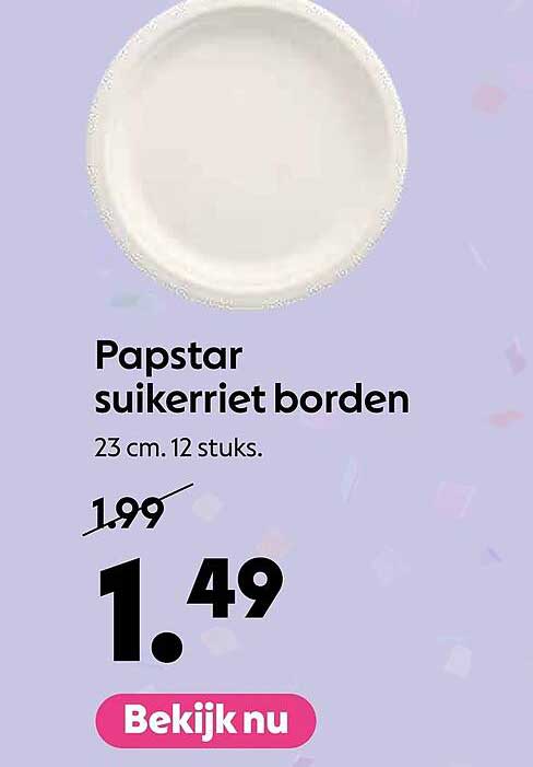 Papstar suikerriet borden