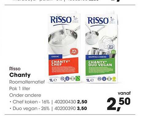 Risso Chanty Roomalternatief Pak 1 liter