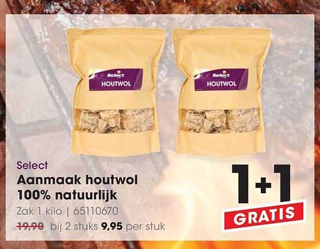 Select Aanmaak houtwol 100% natuurlijk 1+1 GRATIS